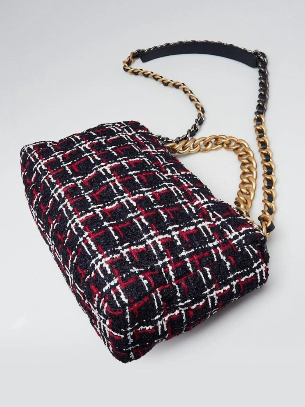 Chanel Navy Blue/Red Tweed Chanel 19 Large Flap Bag - Picture 3 of 11