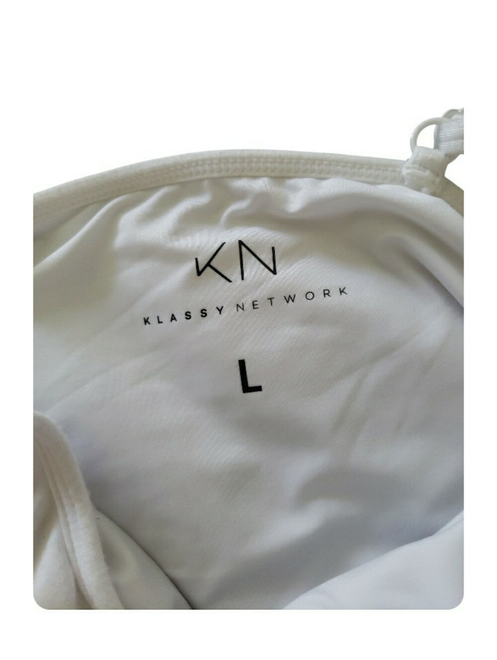 Klassy Network White Spaghetti Strap Camisole- M - Picture 3 of 3