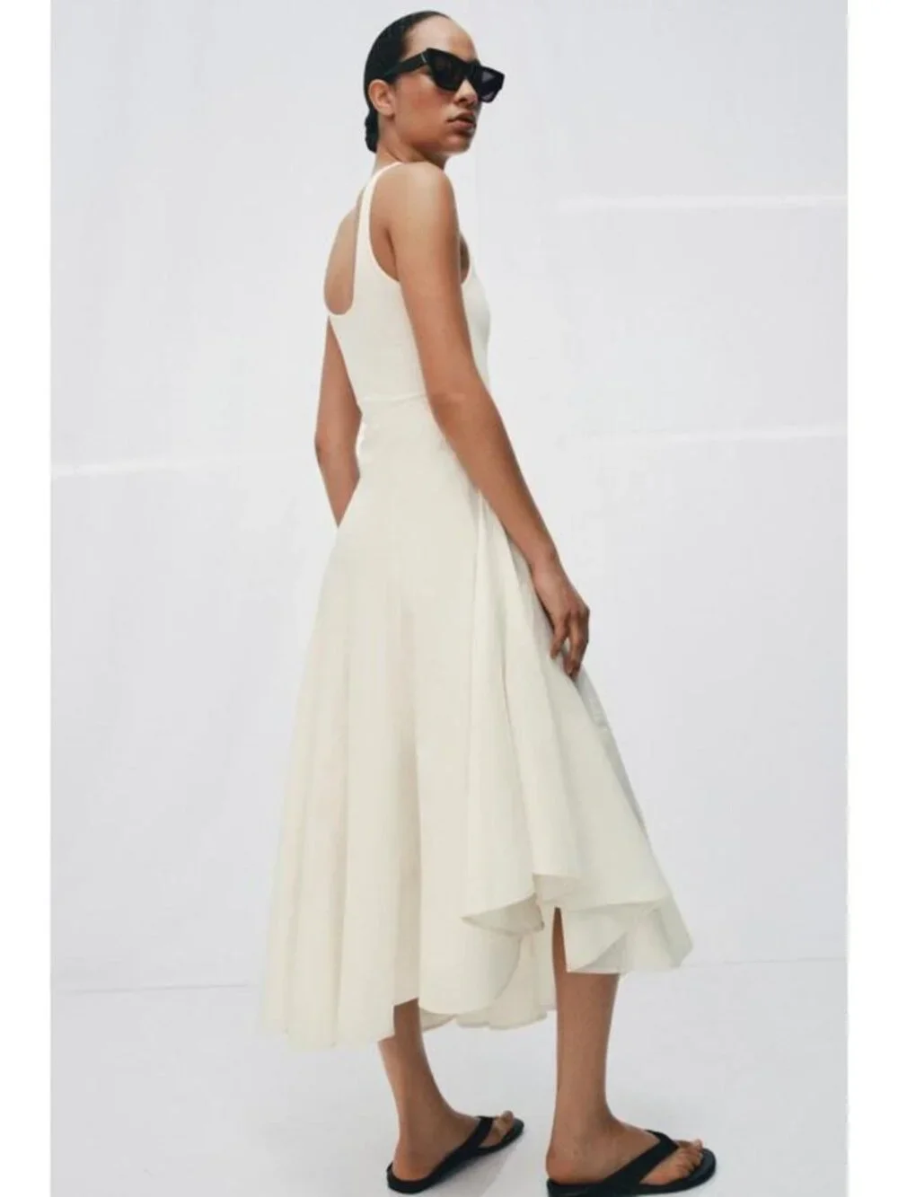 ZARA COMBINATION GODET DRESS - Picture 5 of 7