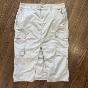 Torrid Gray Plus Size Cargo Skirt 18W feel the fit stretchy flat front Pockets