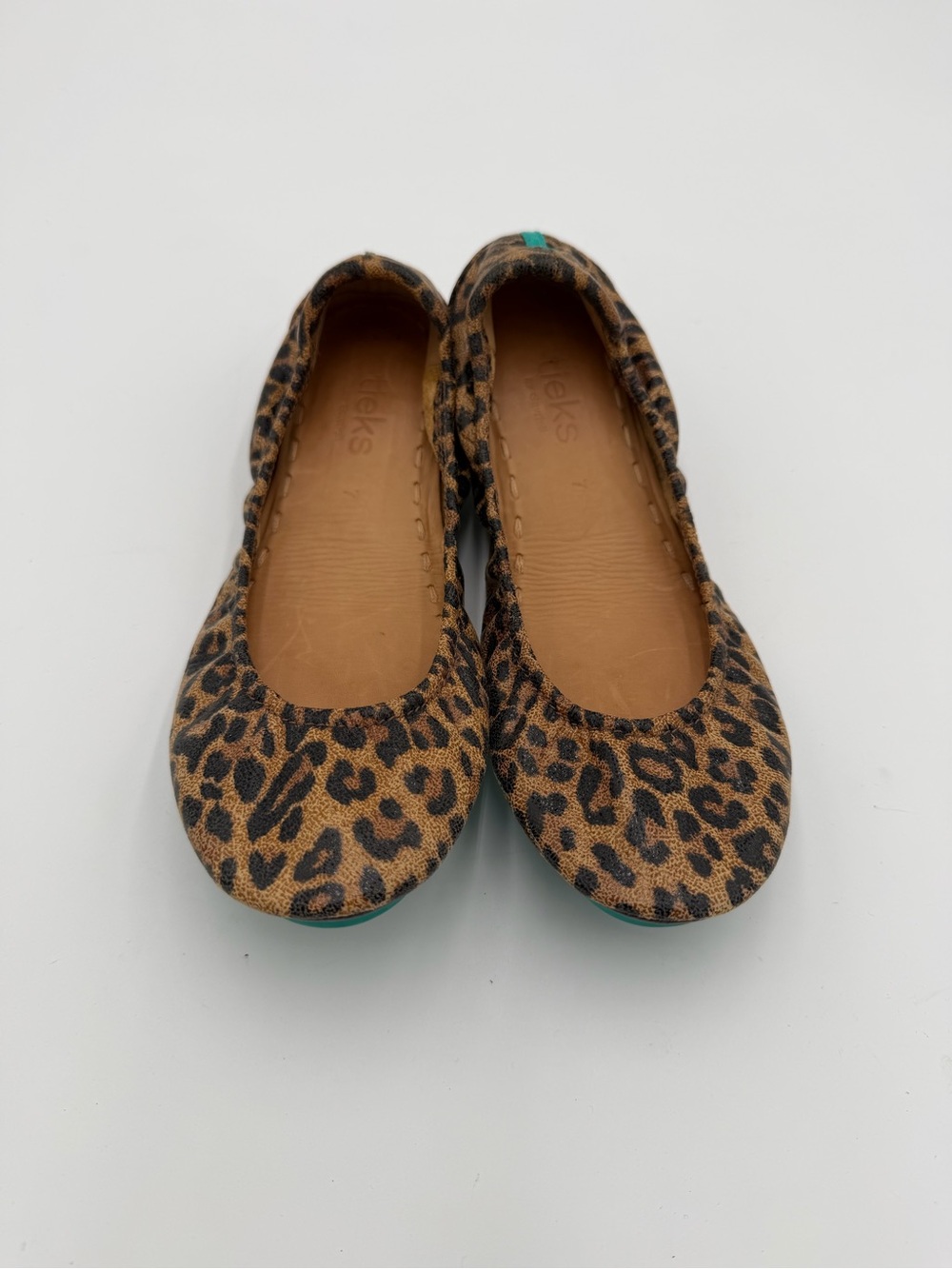 Tieks by Gavrieli Leopard Print Leather Foldable Ballet Flats Size 7 Animal