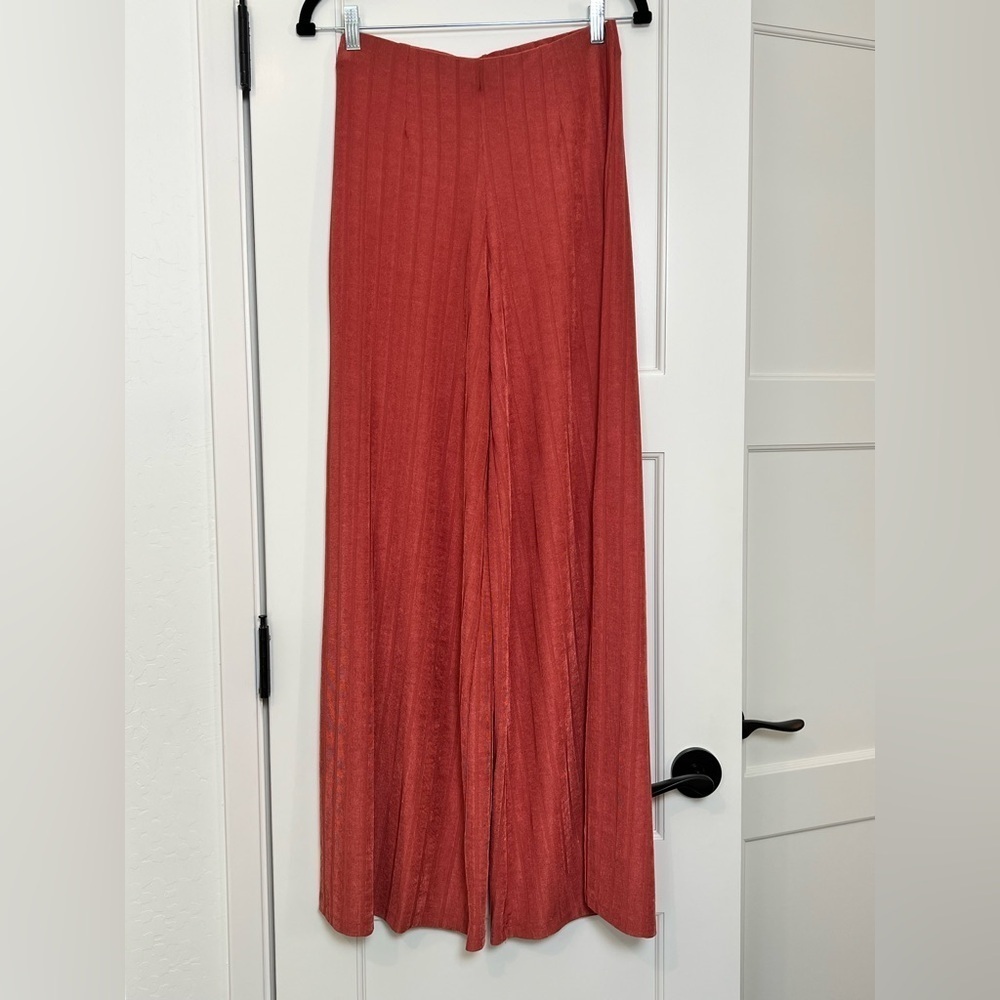 Free People Ribbed Wide Leg Pants (Med) - Picture 2 of 4