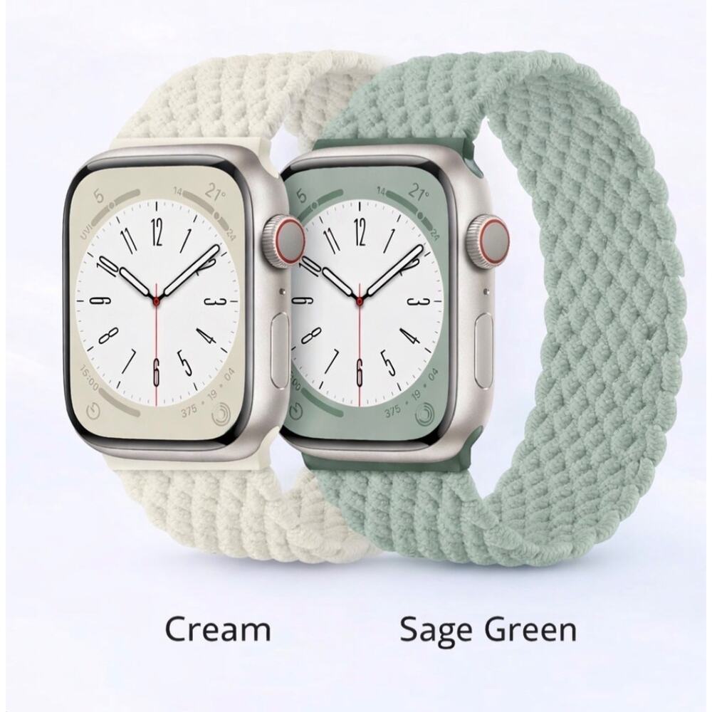 2 Pack Braided Solo Loop for Apple Watch Band 40Mm 41Mm 38Mm Series 10/11