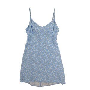 Forever 21 Blue Floral Mini Dress Adjustable‎ Straps Womens Medium