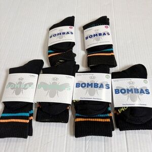 New Bombas 6 Pairs of Black Calf Socks Size XS Women’s Size 4-6 Youth Size 1-6