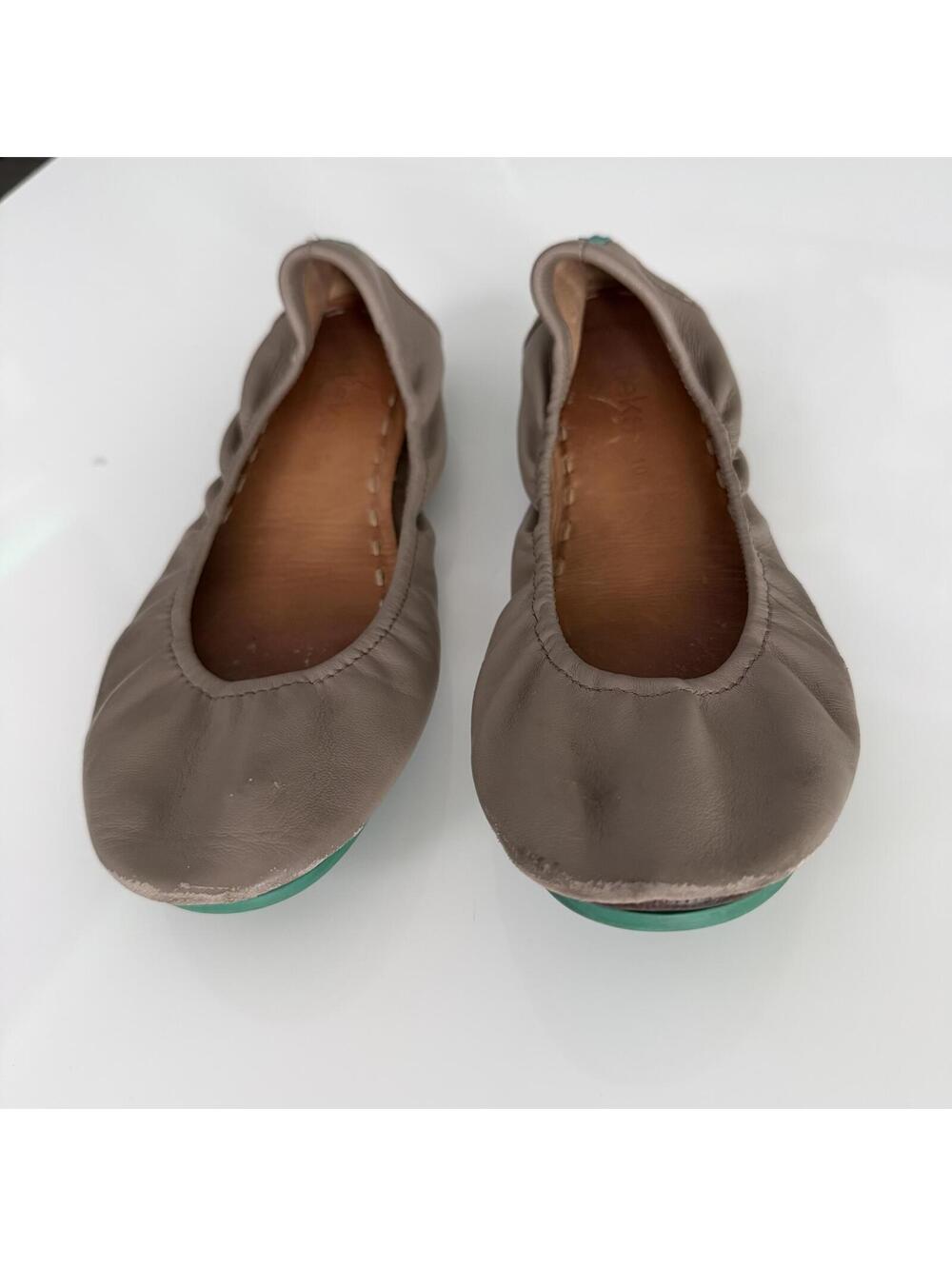 Tieks Taupe Leather Ballet Flats Size 10 - Picture 2 of 9