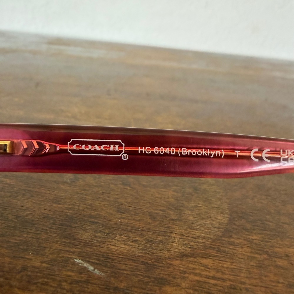 Coach HC 6040 Tortoise Pink Rectangle Full Rim Eyeglasses Frames Only 52-16-135 - Picture 7 of 9