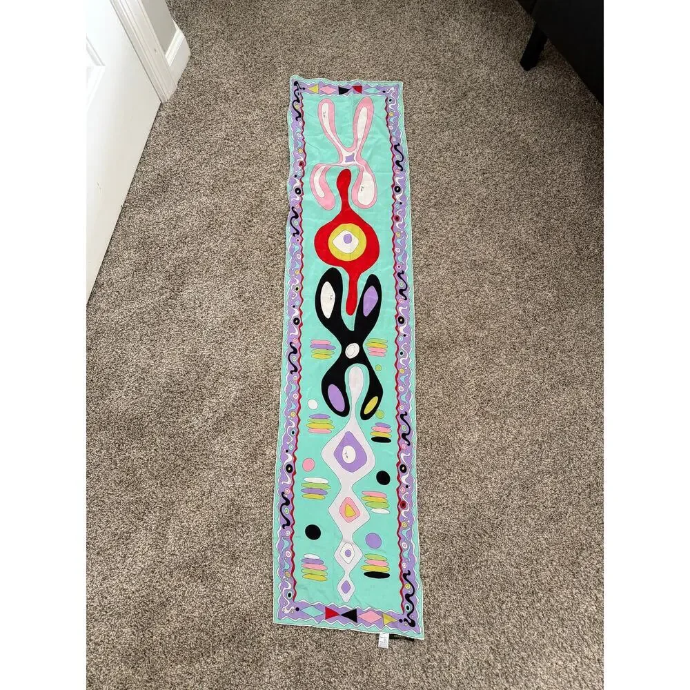 Emilio Pucci Firenze Abstract Long Silk Scarf - Picture 2 of 4