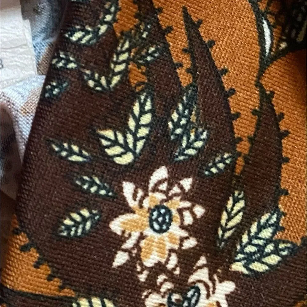 Love Me Kiss Me - floral boho bohemian A-line skirt - fall brown - medium m - Picture 3 of 4