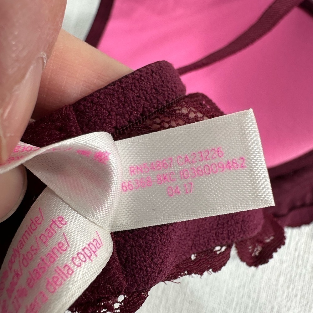 Pink Victoria’s Secret date push up racer back bra size XS - Picture 7 of 7