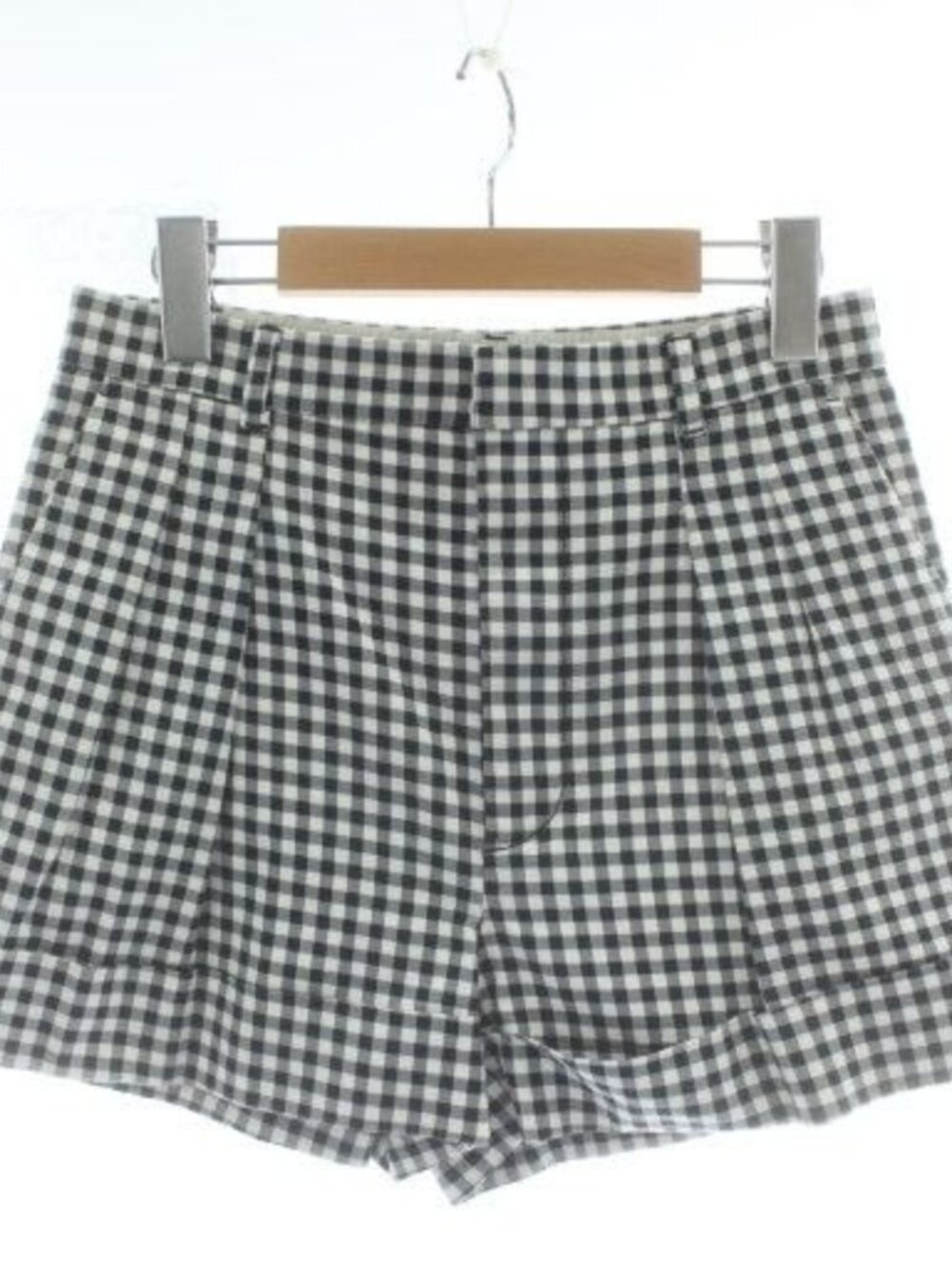 Louis Vuitton Brown Tag Shorts Gingham Check Zip Fly Black White XZ