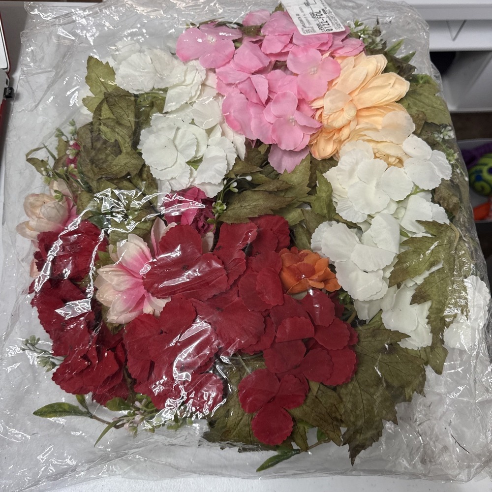 LOT 2Artificial Magnolia Floral Flower Wreath  for Front Door Wall Window(00077)