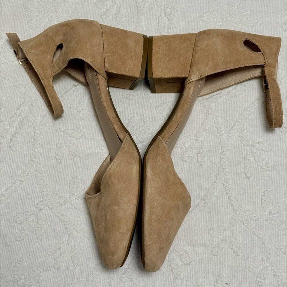 NWOT Giani Bernini Suede Block Heel Ankle Strap Pumps Nude Tan 9M - Picture 5 of 10
