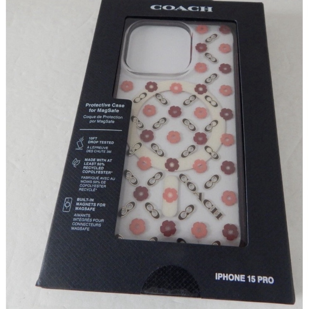 Coach New York Protective Case‎ with Magsafe For iPhone 15 Pro Clear/Multi NWT