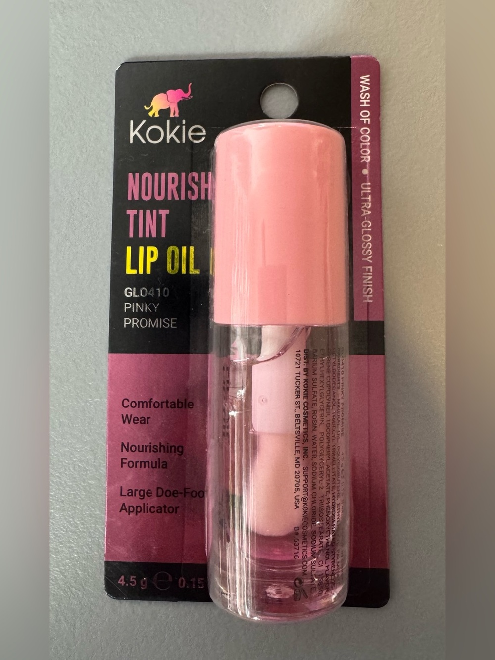 Kokie Nourish Tint Lip Oil — Pinky promise ultra glossy