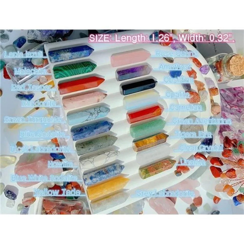 20 PCS Healing Crystals Stones Sets Wands Bulk Natural Pocket - Picture 6 of 7
