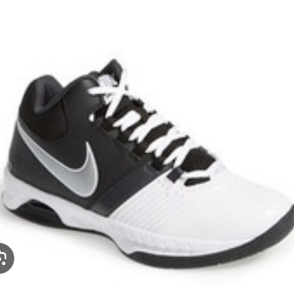 Nike Air Visi Pro V Black & White Womens‎ High-Top Sneakers, Size 8, Basketball