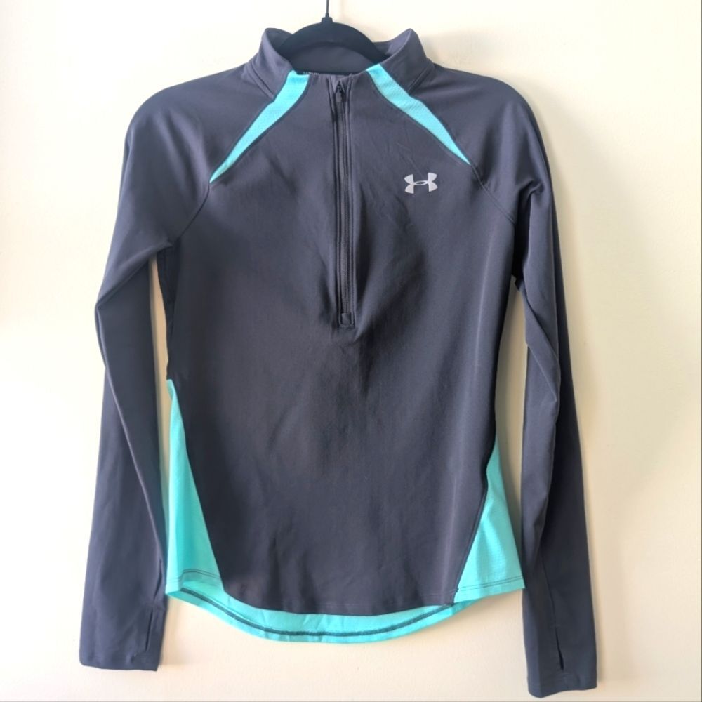 Under Armour Women's 1/2 Zip Grey Multi Running Activewear Size XS
