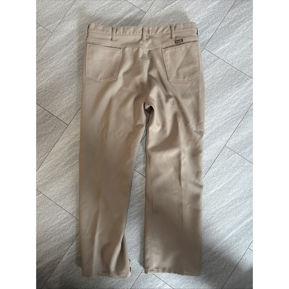 Vintage Wrangler Western Pants Rancher Mens Size 40 x 32 Cowboy Straight Tan