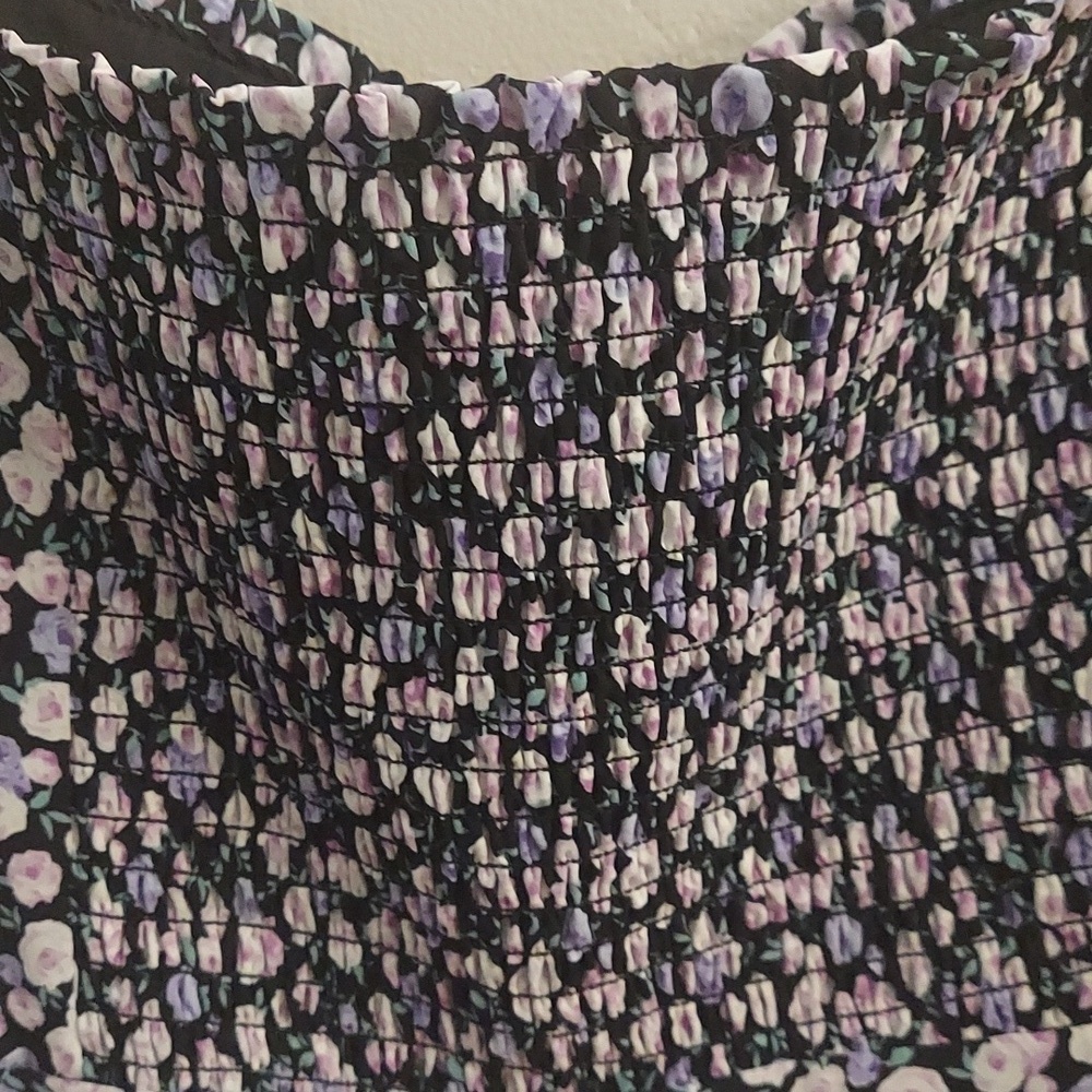 VICI Purple and Black Ditzy Floral Mini Ruffle Dress XL Cottagecore - Picture 7 of 13