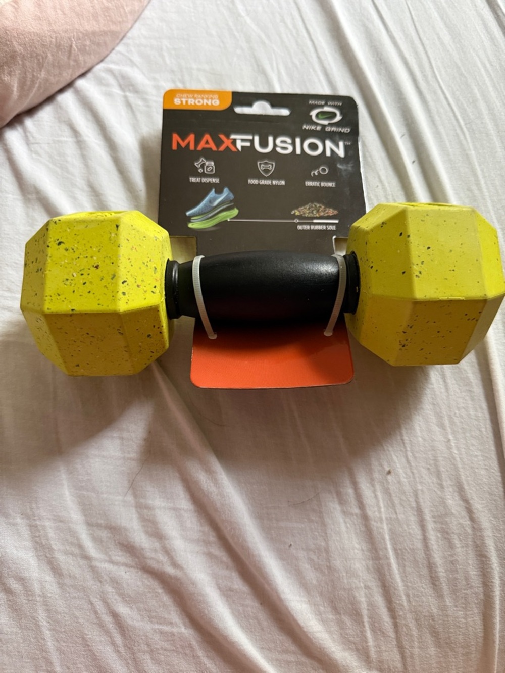 Nike yellow and black hex dumbbell for dogs new with tags
