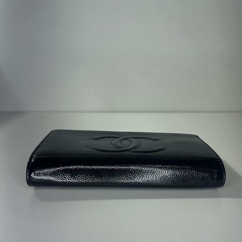CHANEL | Black Patent Caviar Leather Wallet on Chain - Picture 5 of 13