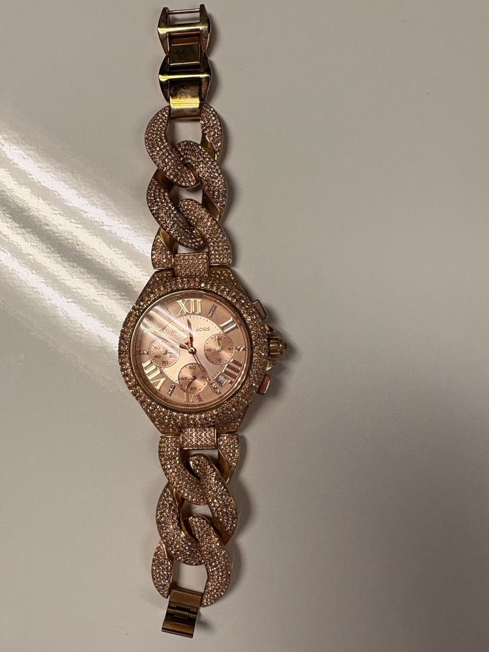Michael Kors Rose Gold Chain-Link Bracelet Watch