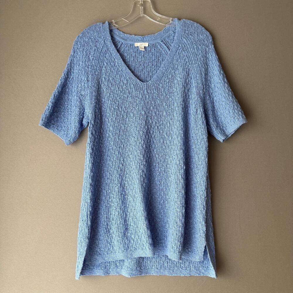 J. Jill sz M blue v- neck knit‎ top