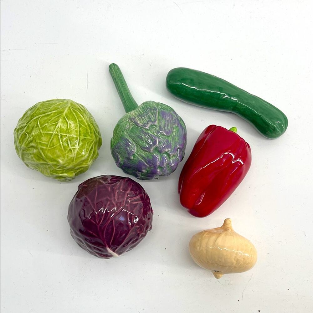 Vintage Ceramic vegetable display 6 piece bundle