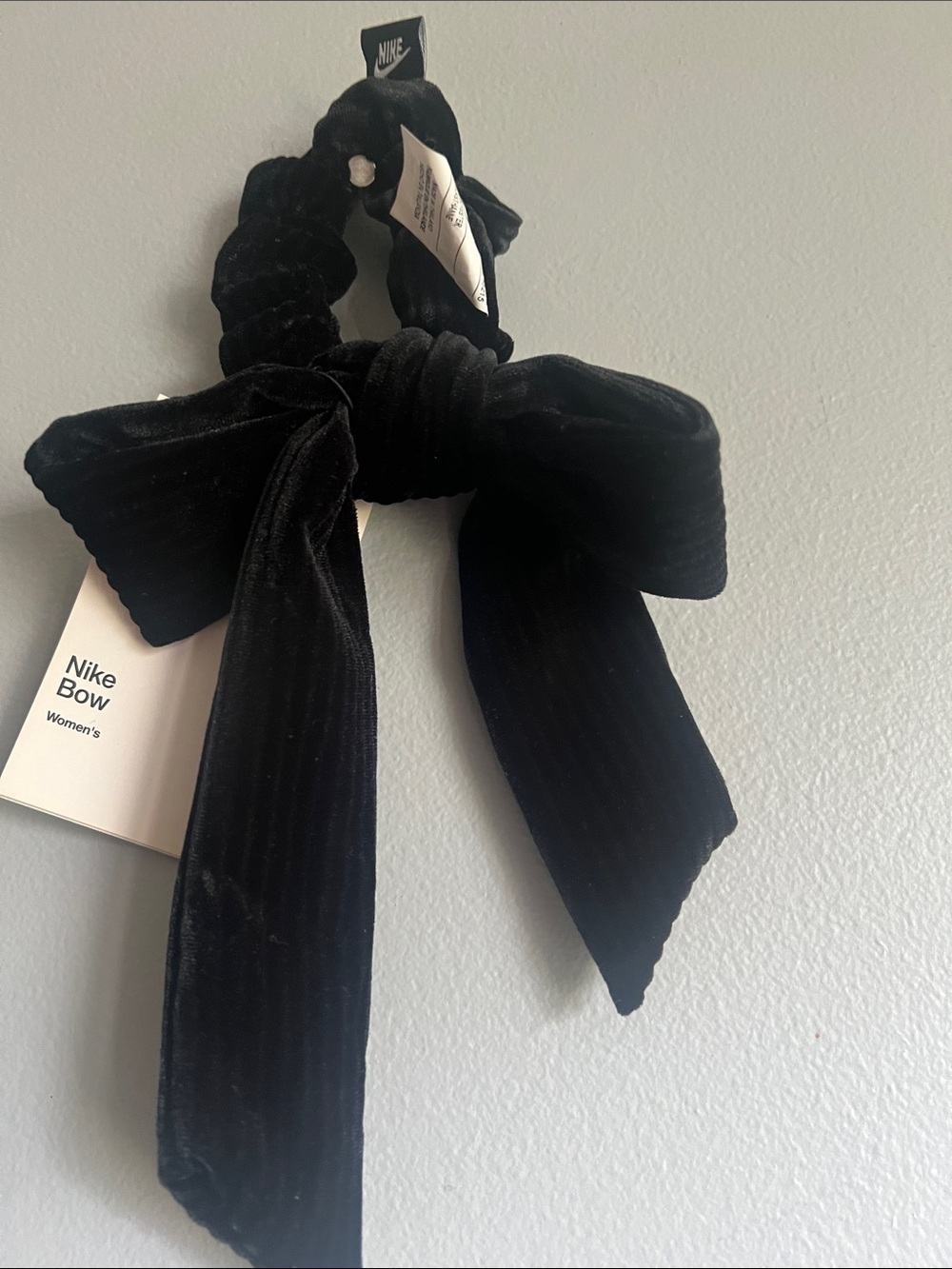 Nike Black Velvet Bow Hair Tie new with tag  $16