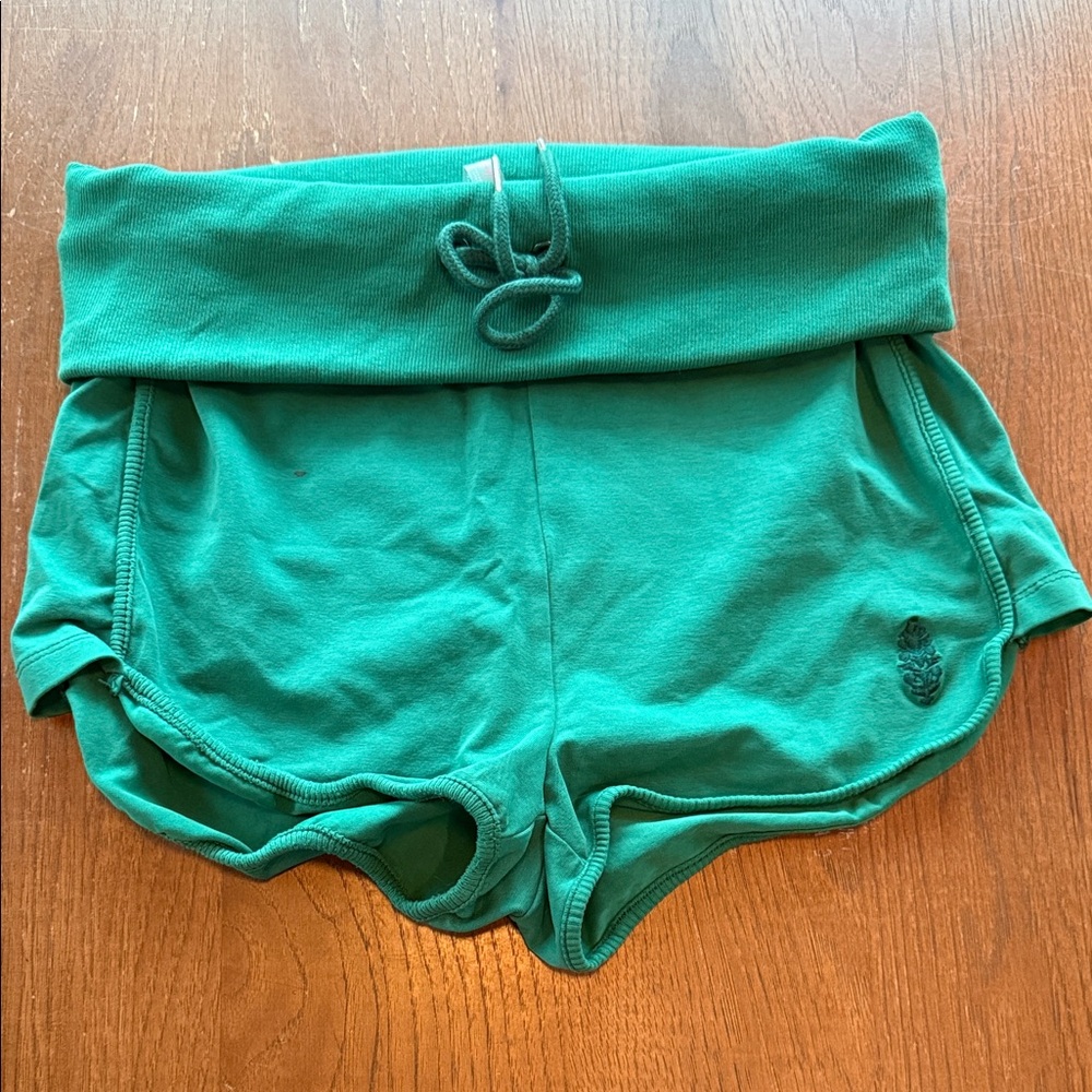 FP Movement by Free People Teal Fold-Over Waist Athletic Shorts