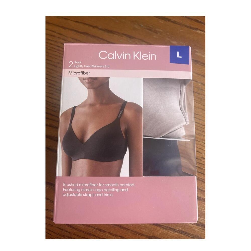 Calvin Klein Women's 2Pack Lightly Lined Microfiber Size L. Bb