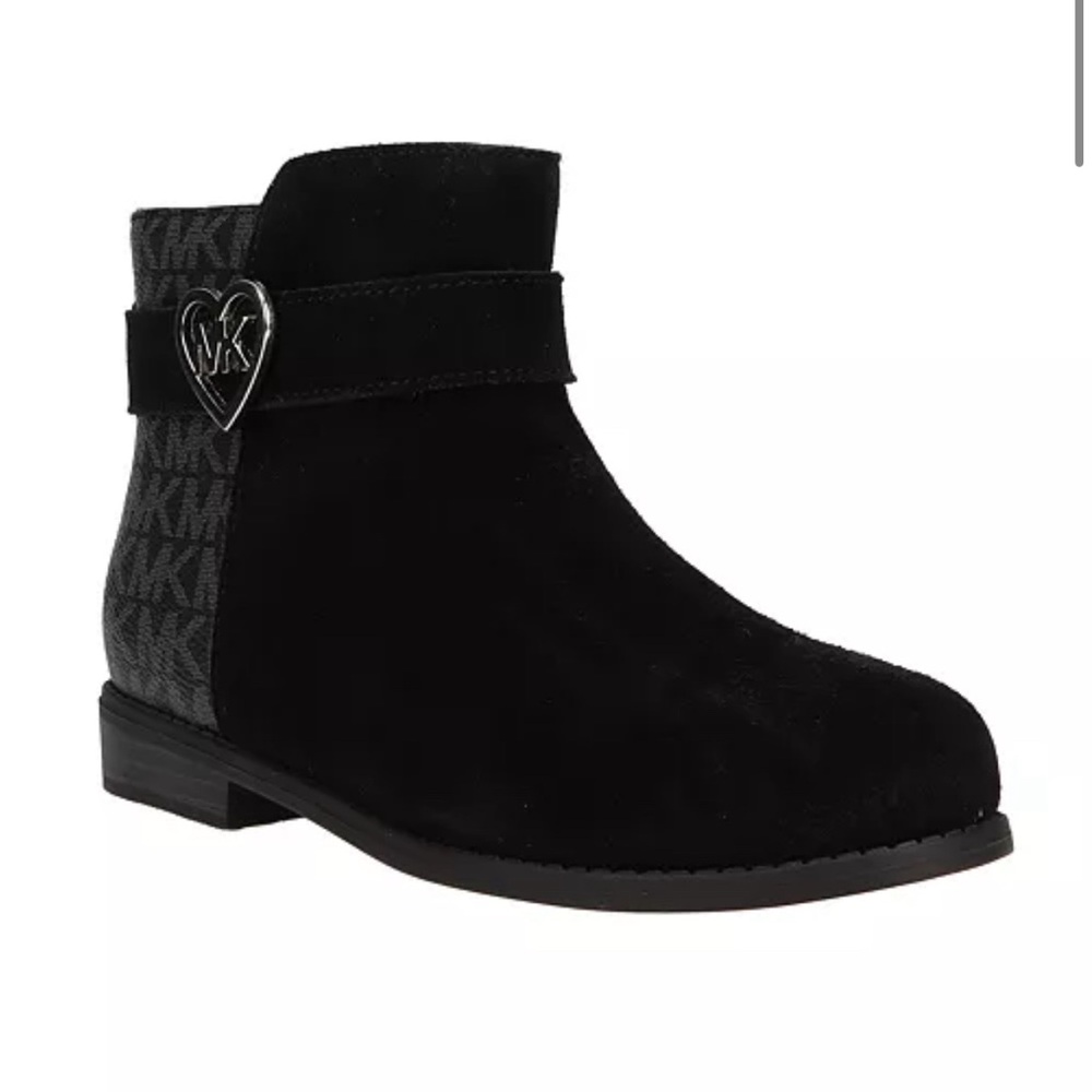 MICHAEL KORS Little Girls Emma Heart Logo Print Detail Booties