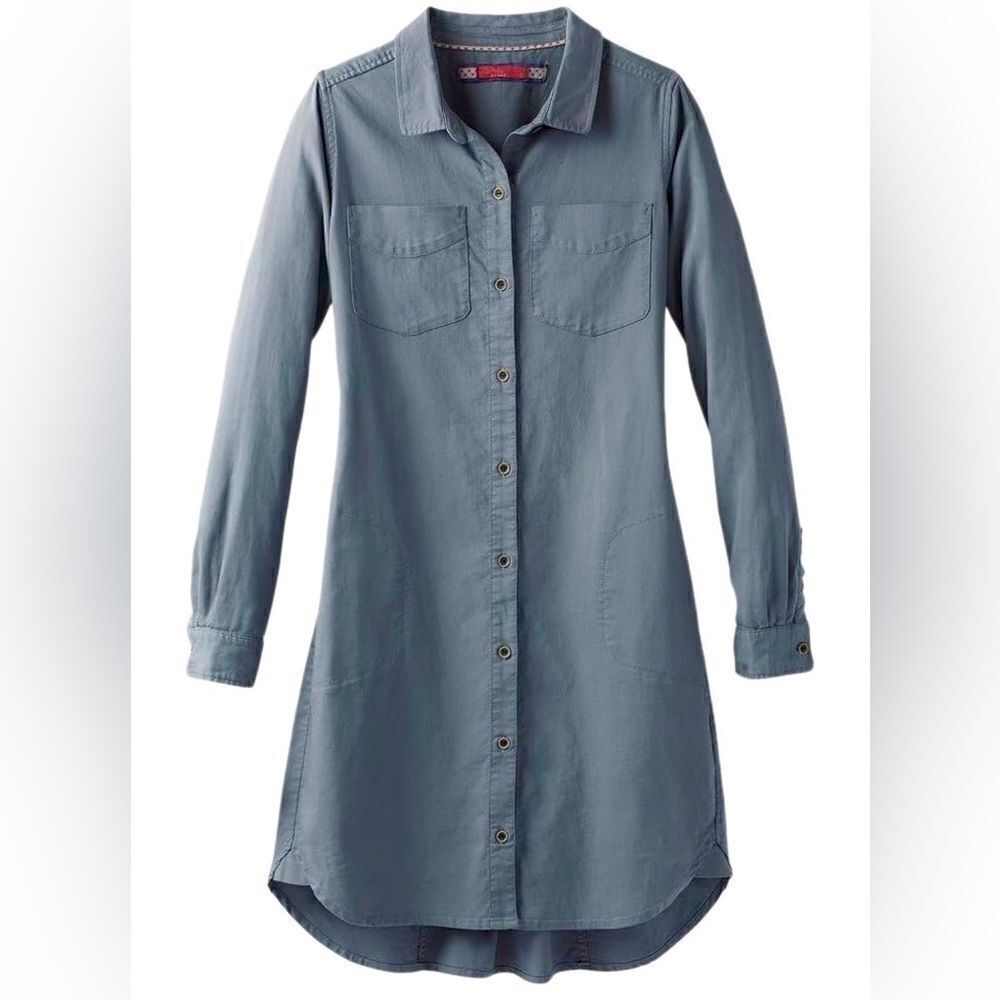 PrAna Yarrow Shirt Dress in Weathrred Blue Women’s L - Picture 5 of 9