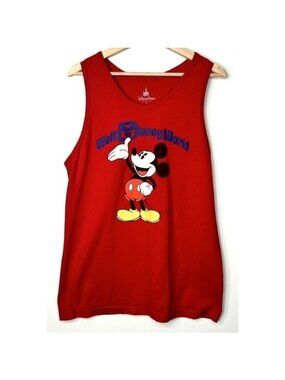 Disney Parks Tank Top Mens L Red Mickey Mouse Graphic Walt Disney World Tourist