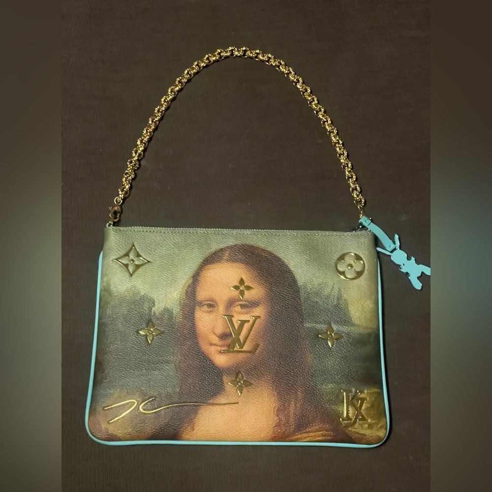 Louis Vuitton Jeff Koons Mona Lisa Pochette Chain Wallet Da Vinci LV Limited Ed - Picture 7 of 8