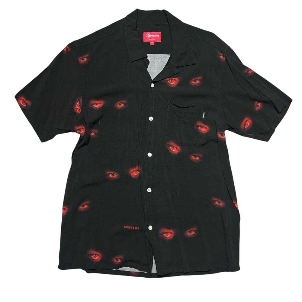 Supreme SS19 Supreme Eyes Cherry Black Red Eyes Sex 2019 Rayon Shirt Size Medium