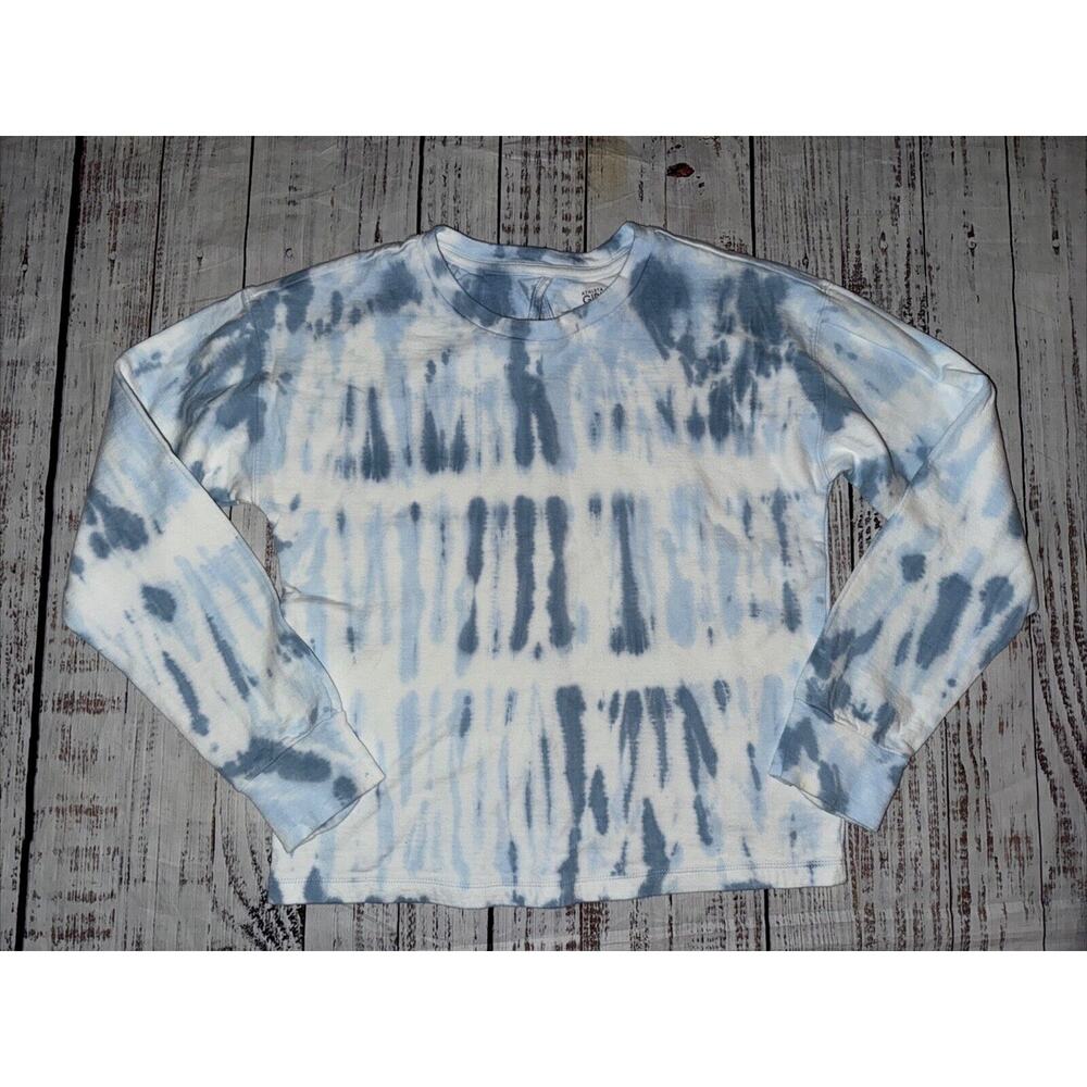 Athleta‎ Girl Beach Breeze Tie Dye Sweatshirt Top Size XL 14 Blue White