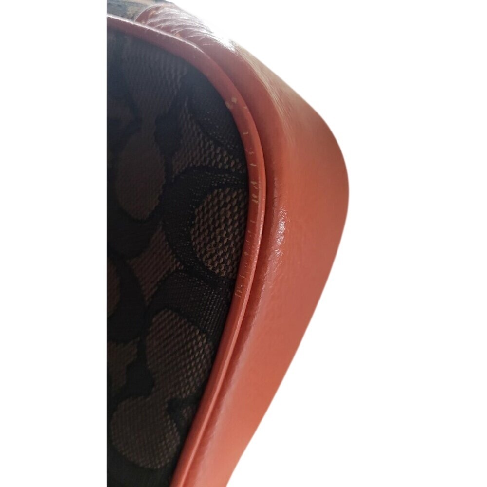 Coach Lonnie In Signature Jacquard Women's Brown Orange Monogram C8306 - Picture 14 of 14