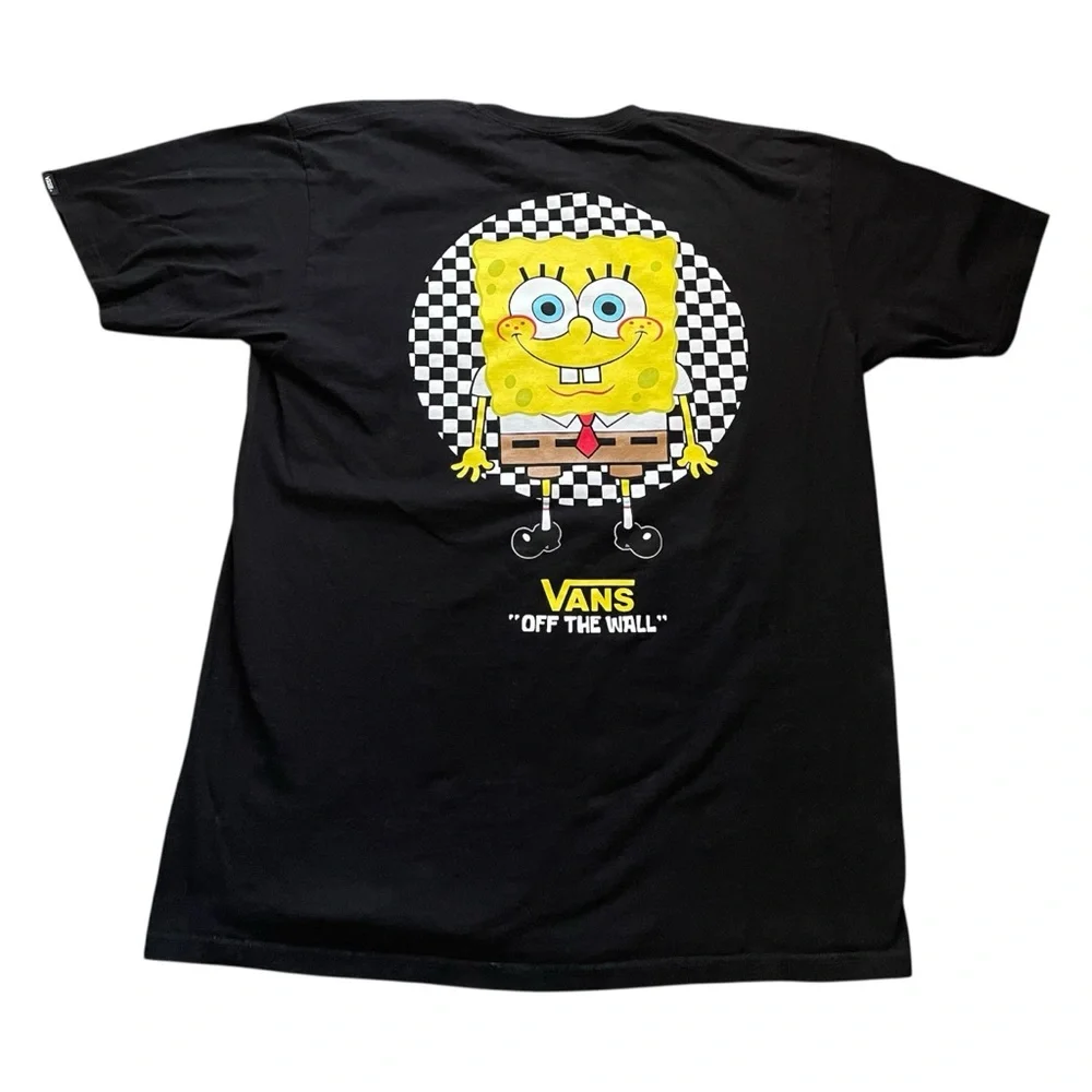 Vans "Off The Wall" SpongeBob SquarePants Black Tee, L - Picture 1 of 8
