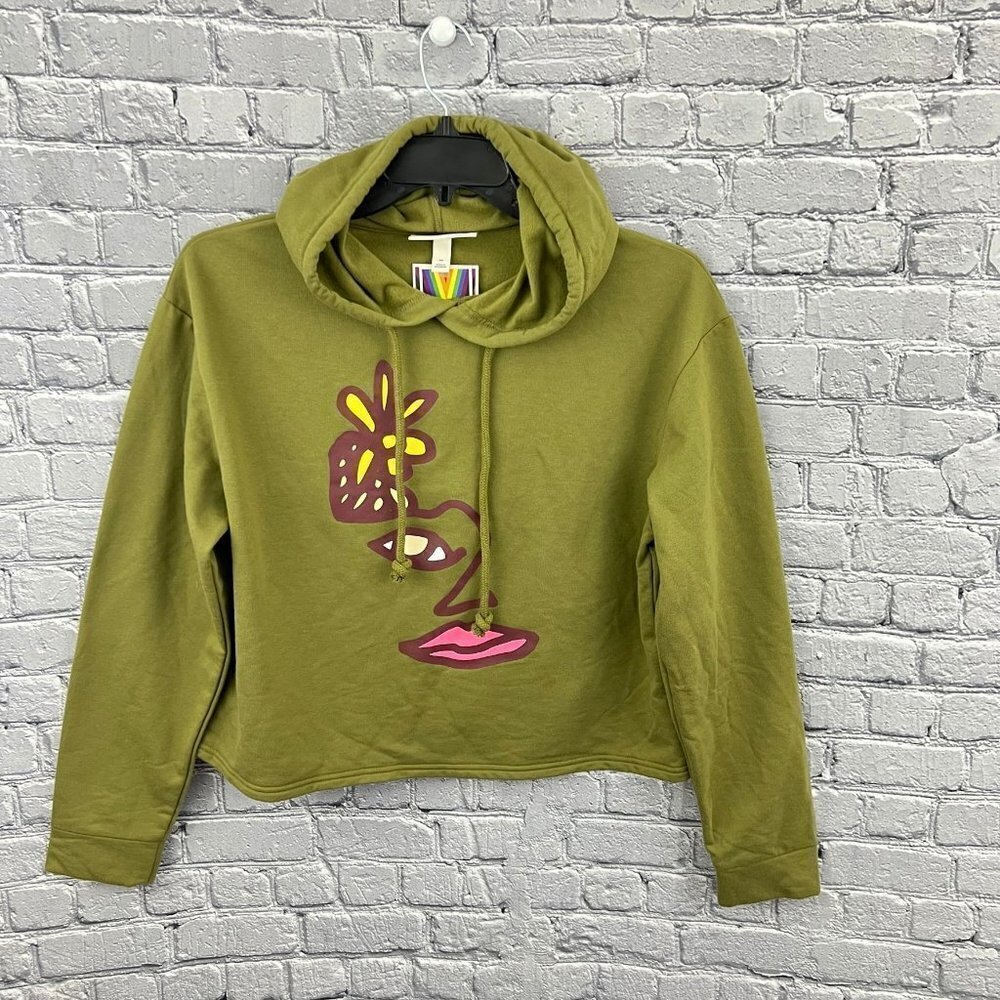 Take Pride Target Fleece Graphic Hoodie Cropped Green‎