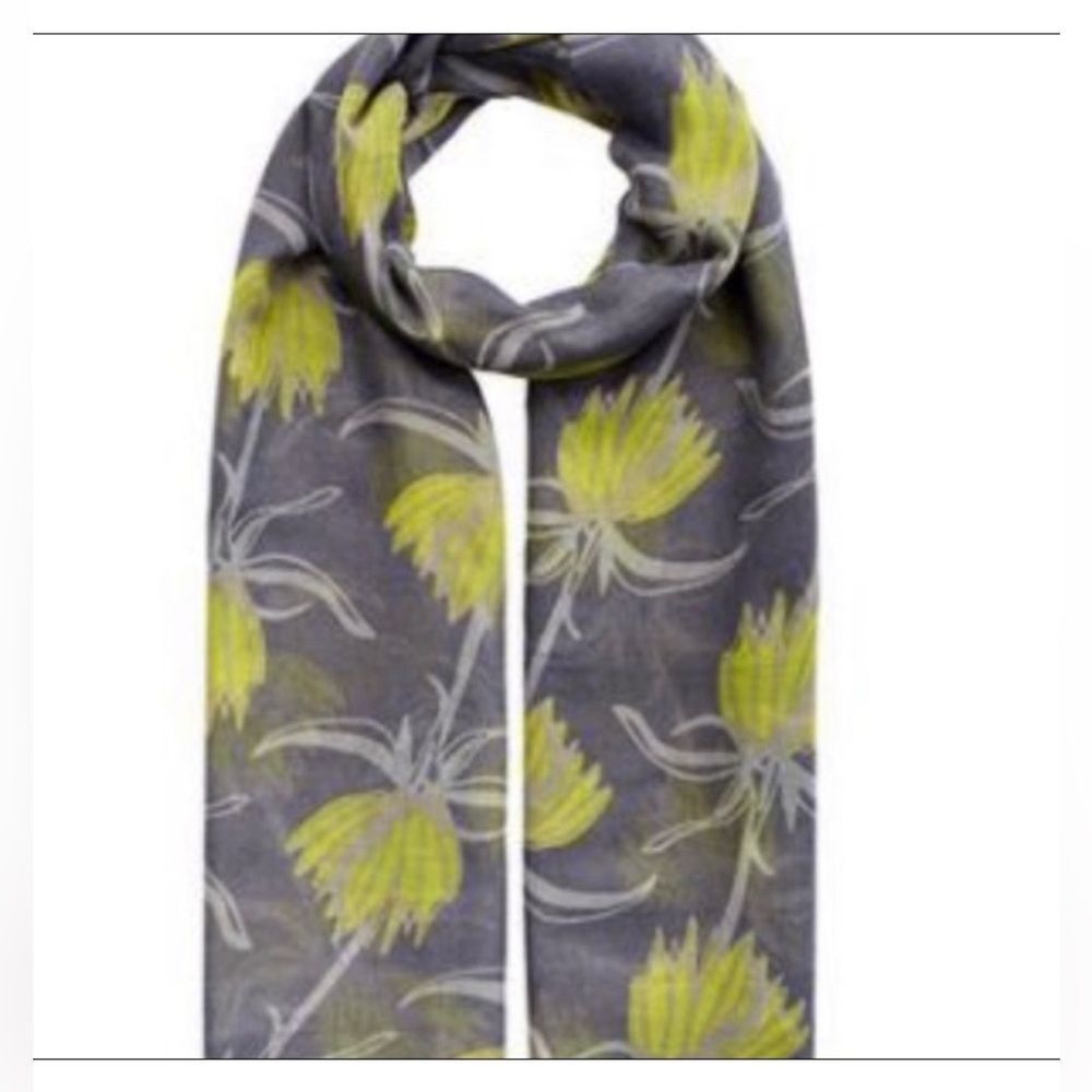 India Hicks Crown Imperial Scarf - Gray and Rapeseed