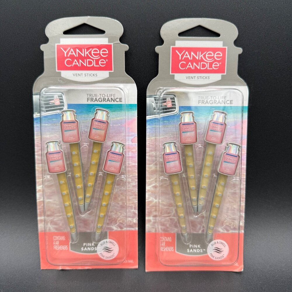 Yankee Candle Vent Sticks Pink Sands Car Air Freshener Two Packs