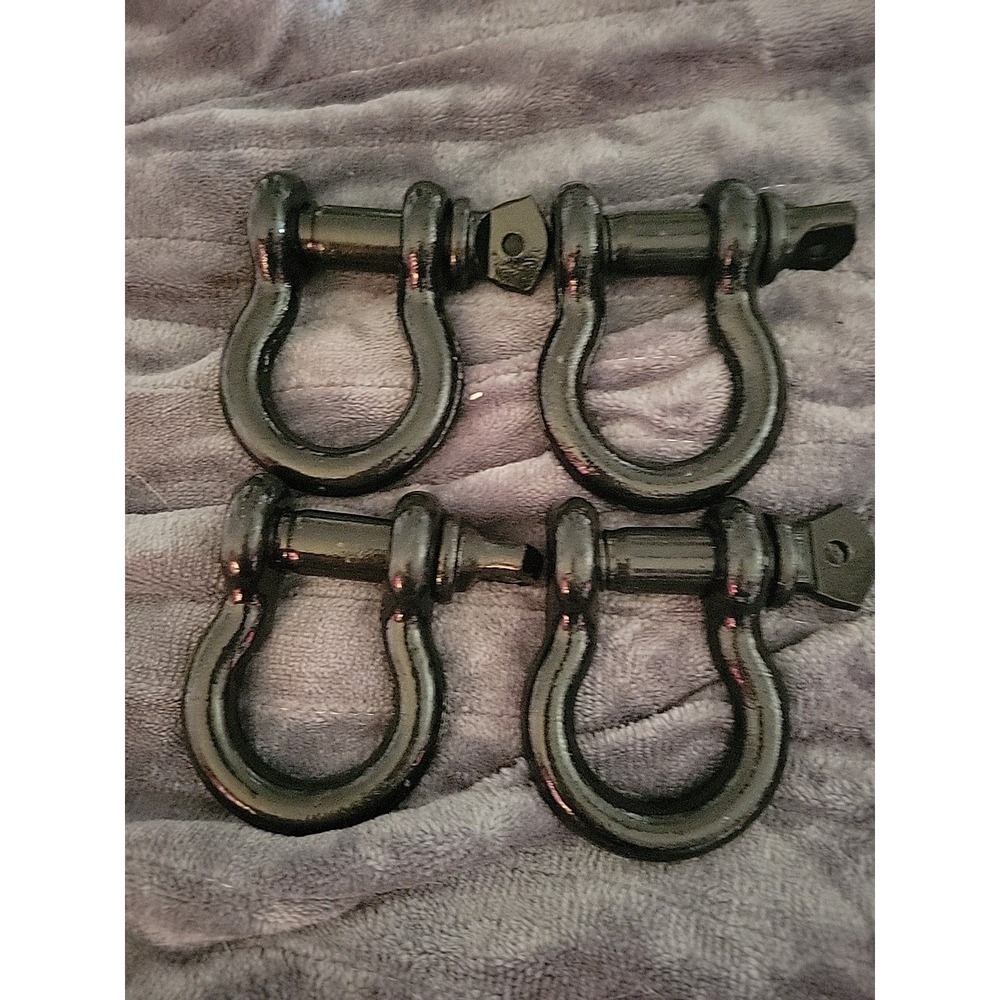 4 5/8" Black Bow Shackle D-Ring w 5/8" Clevis‎ Screw Pin WLL 7000lbs
