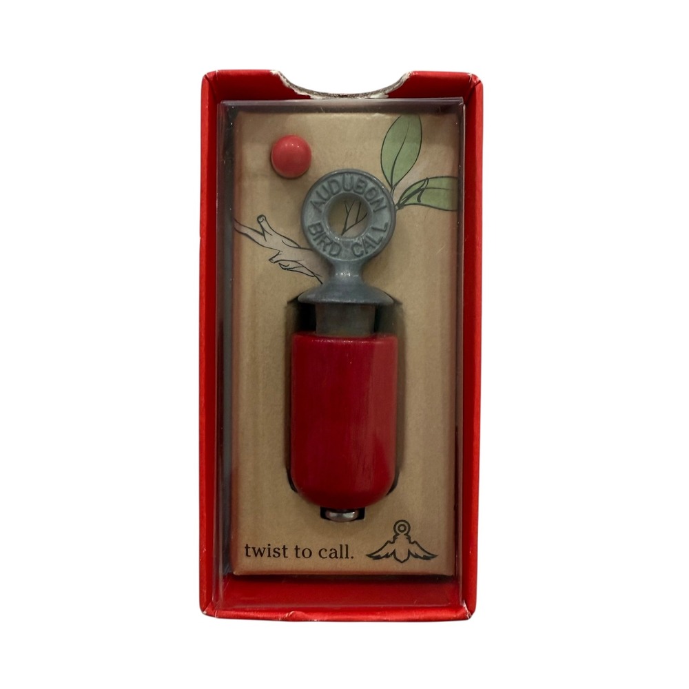 Audubon Bird Call Red Wood Metal Twist to Call Instrument‎