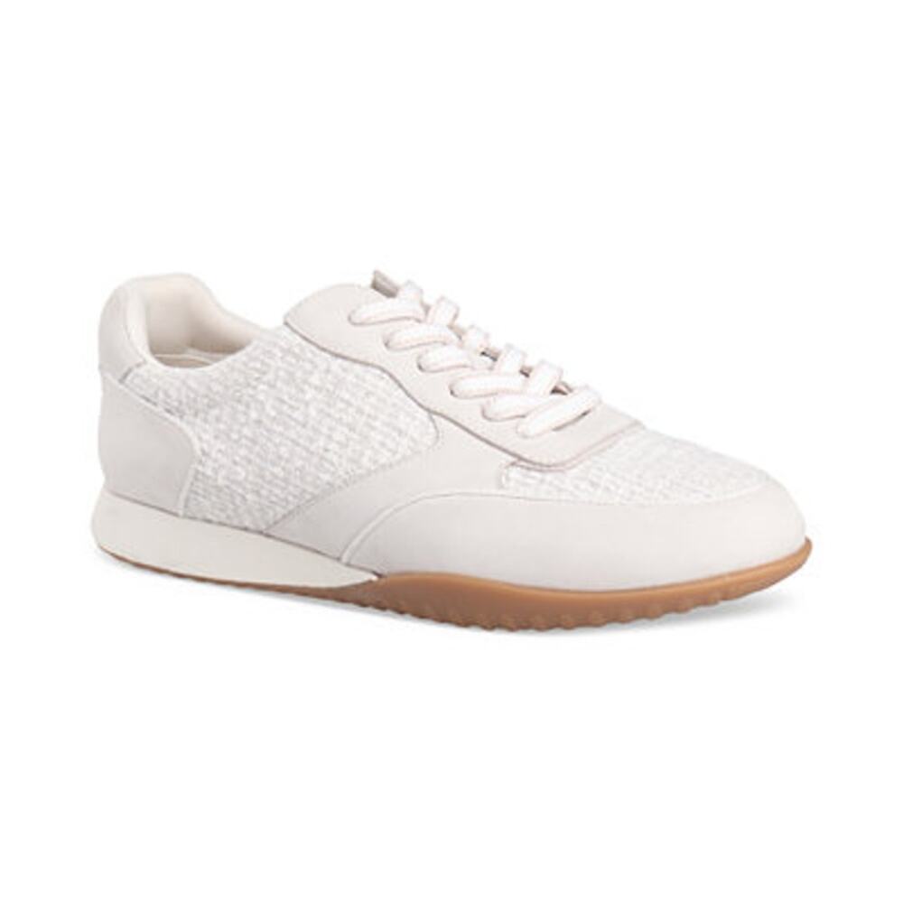 Giani Bernini Timhahhn White Linen Tweed Lace-Up Sneakers Size 9.5