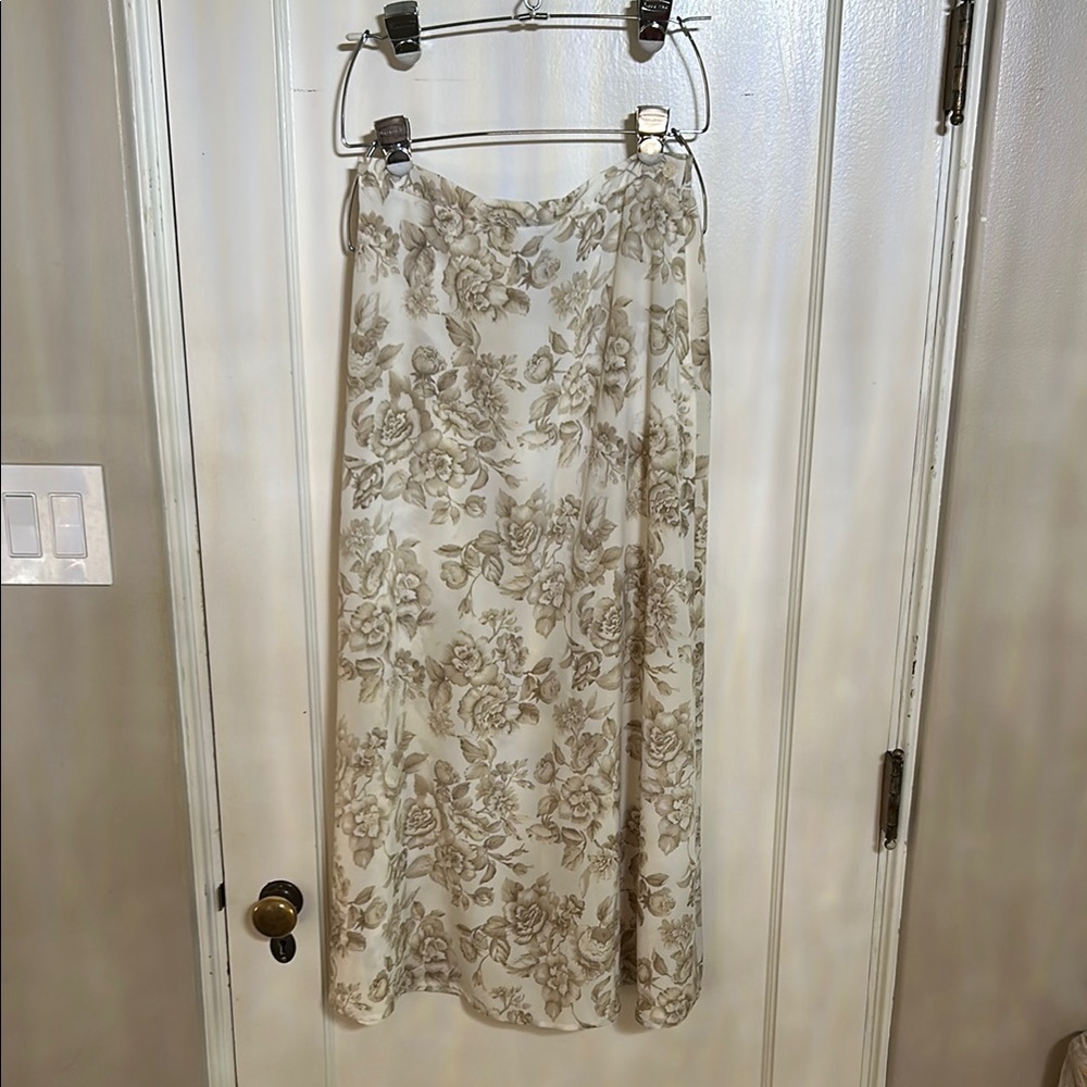Tan and Brown Maxi A-Line Skirt for Resort Wear