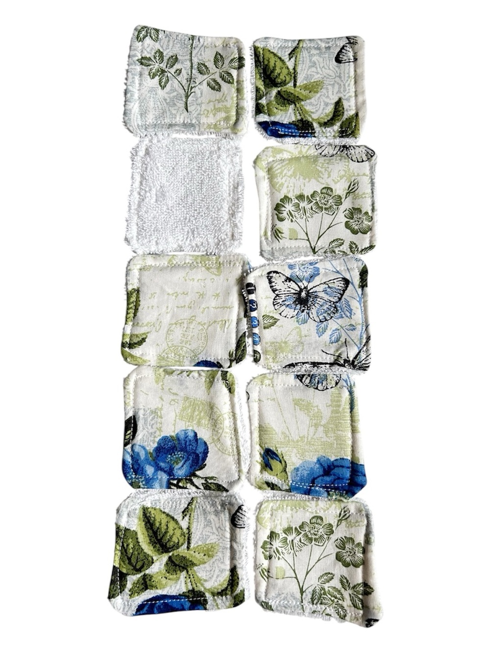 Hand Crafted Eco Friendly Reusable 10 Facial Makeup Wipes Cotton Terry Cloth - Picture 4 of 7