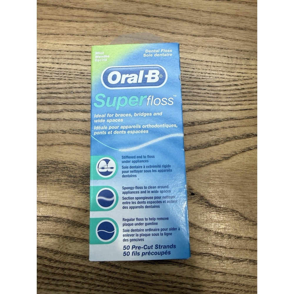 Oral-B Super Floss Pre-Cut Strands Dental Floss, Mint, 50 Count