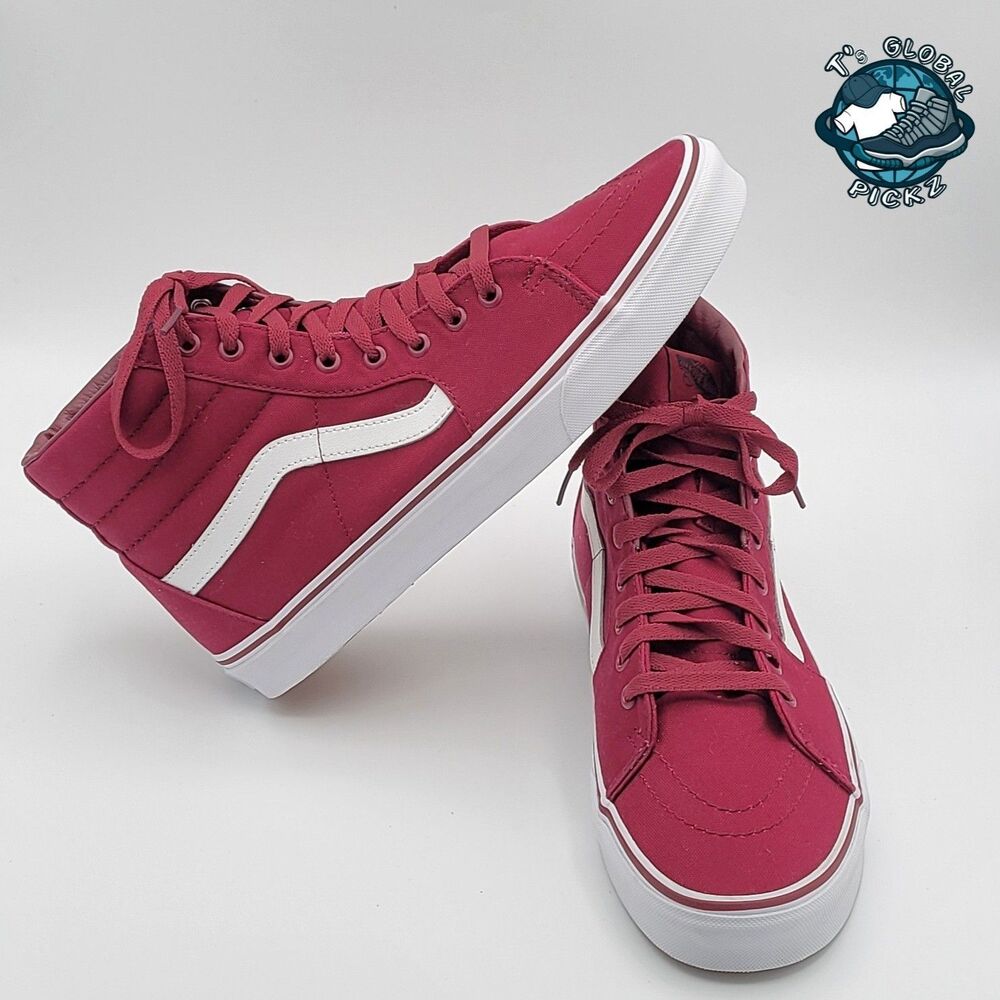 Mens size 11 - Vans Sk8 Hi High Top Vans Burgundy White
